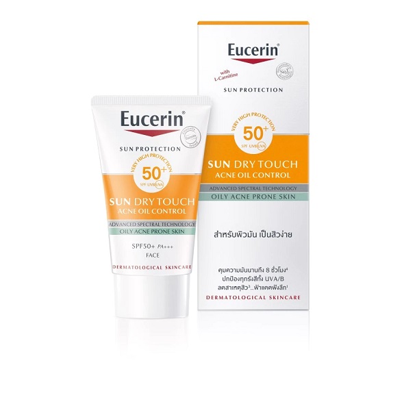 ครีมกันแดด สำหรับคนเป็นสิว : Eucerin Sun Dry Touch Acne Oil Control SPF50+ PA+++