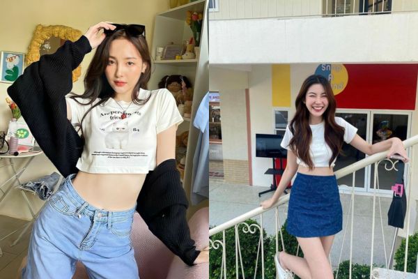 เสื้อครอปสั้นโชว์เอว