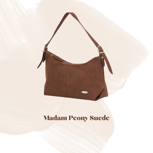 กระเป๋าสีน้ำตาล Madam Peony Suede