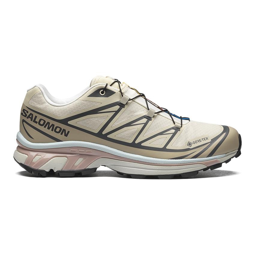 SALOMON XT-6 Gore Tex Unisex Sneakers (ALMILK/FEATHER GRAY)