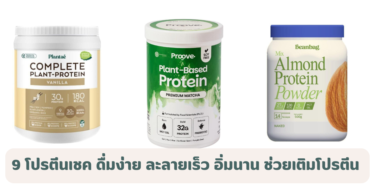 9 โปรตีนเชค ยี่ห้อไหนดี 2569 ดื่มง่าย ละลายเร็ว อิ่มนาน ช่วยเติมโปรตีน